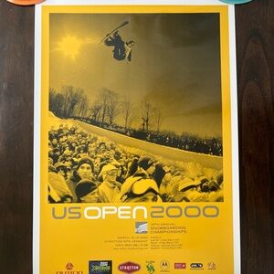 Vintage US Open 2000 Snowboarding Poster - Yellow